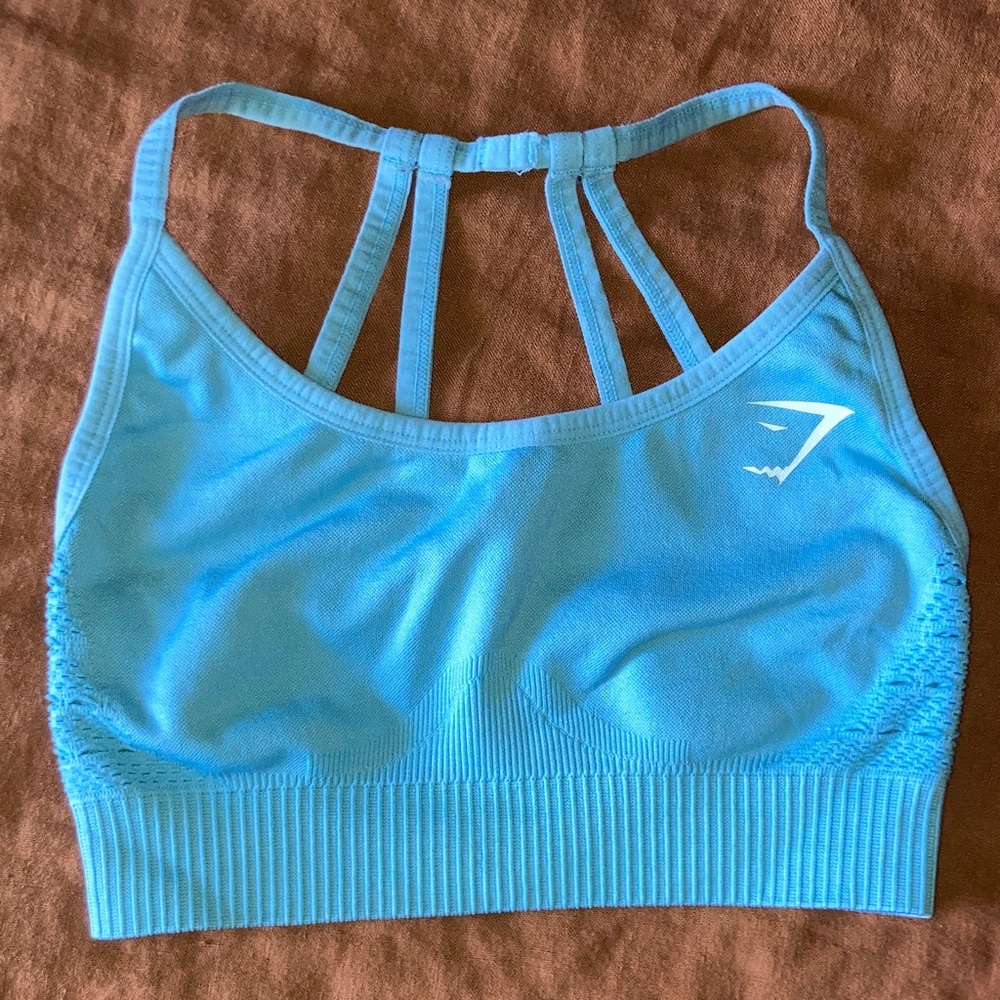 Gymshark Light Blue Strappy Sports Bra
